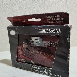 Dale Earnhardt Jr Budweiser #8 Twin Pack of Playing Cards Embossed Tin Case USA