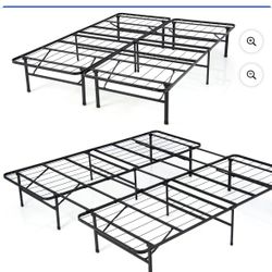 Folding Metal Bed Frame Blackout 