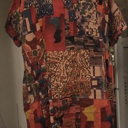 Mens Vintage Lightweight Tribal Short Sleeve Hawaiian Shirt / Relaxed Fit (Size 3XL)