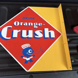 Orange crush flange sign great shape 17 1/2 by18