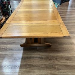 Extendable Oak Trestle Table 