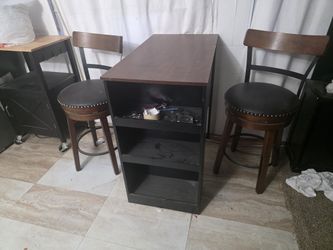 2 Bar Stool And Small Table