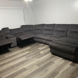 Pacifica Grey Power Sectional Recliners 