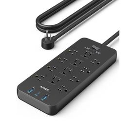 Anker Power Strip with 2100J Surge Protector, Outlet Extender, 5ft Extension Cord with Multiple Outlets, 12 AC, 2 USB A,1 USB C Port for 20W, Home Off