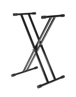 Black Double Braced Keyboard Stand 