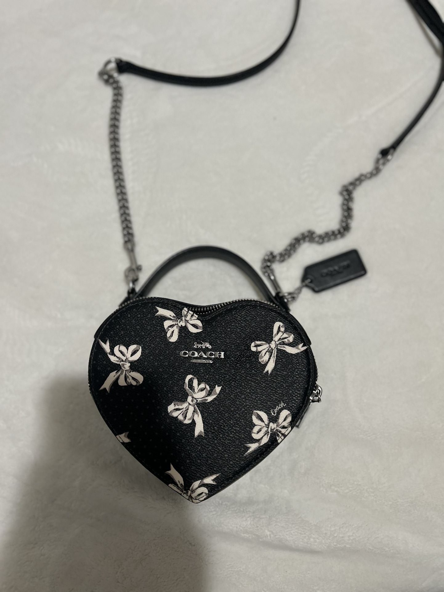 Coach Heart Crossbody Bag (Bow Print)
