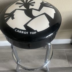 Carrot Top Comedian Themed Black And White Bar Stool