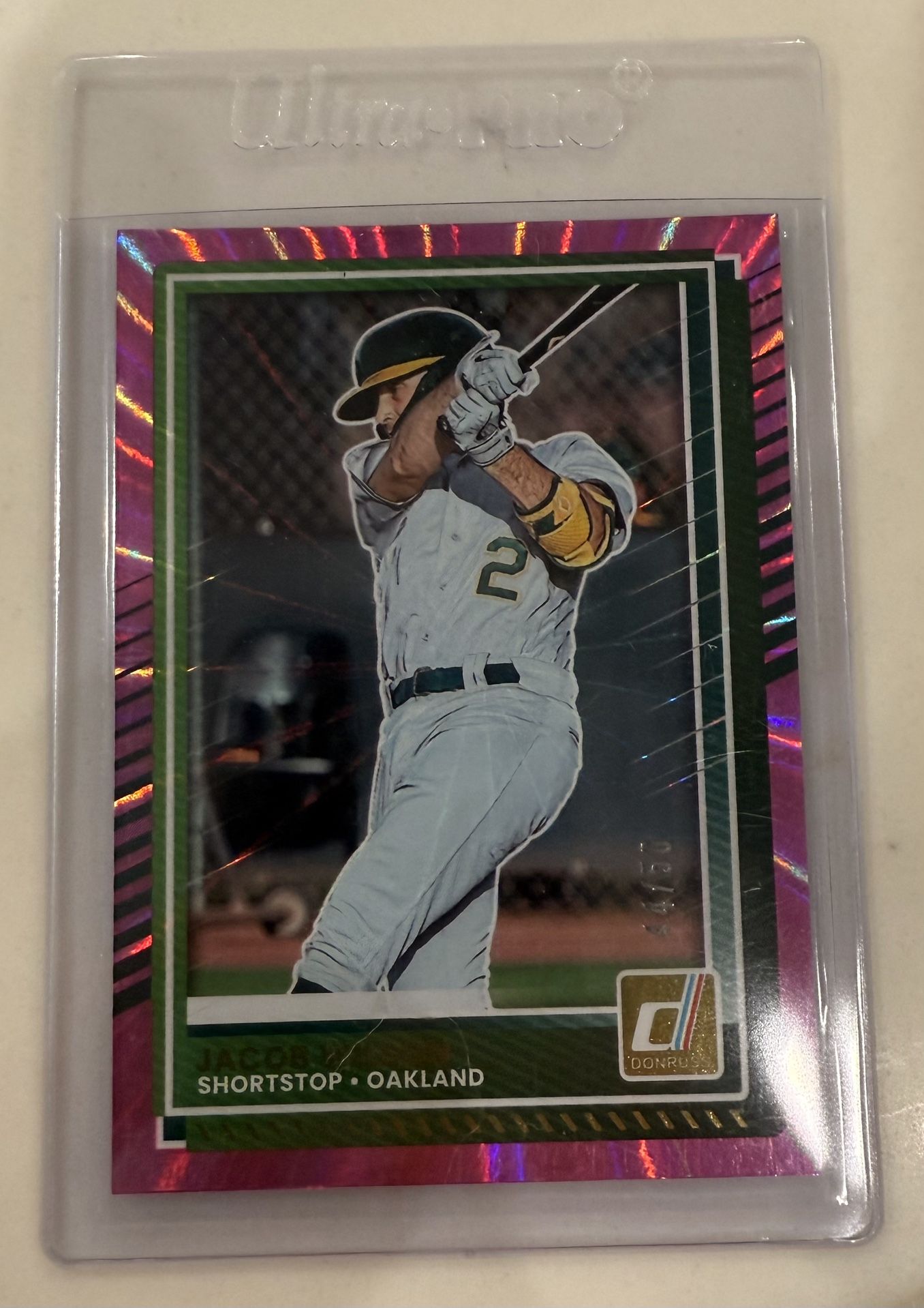 2025 Panini Donruss Jacob Wilson #76 (RC) Purple Foil /50 Oakland Athletics