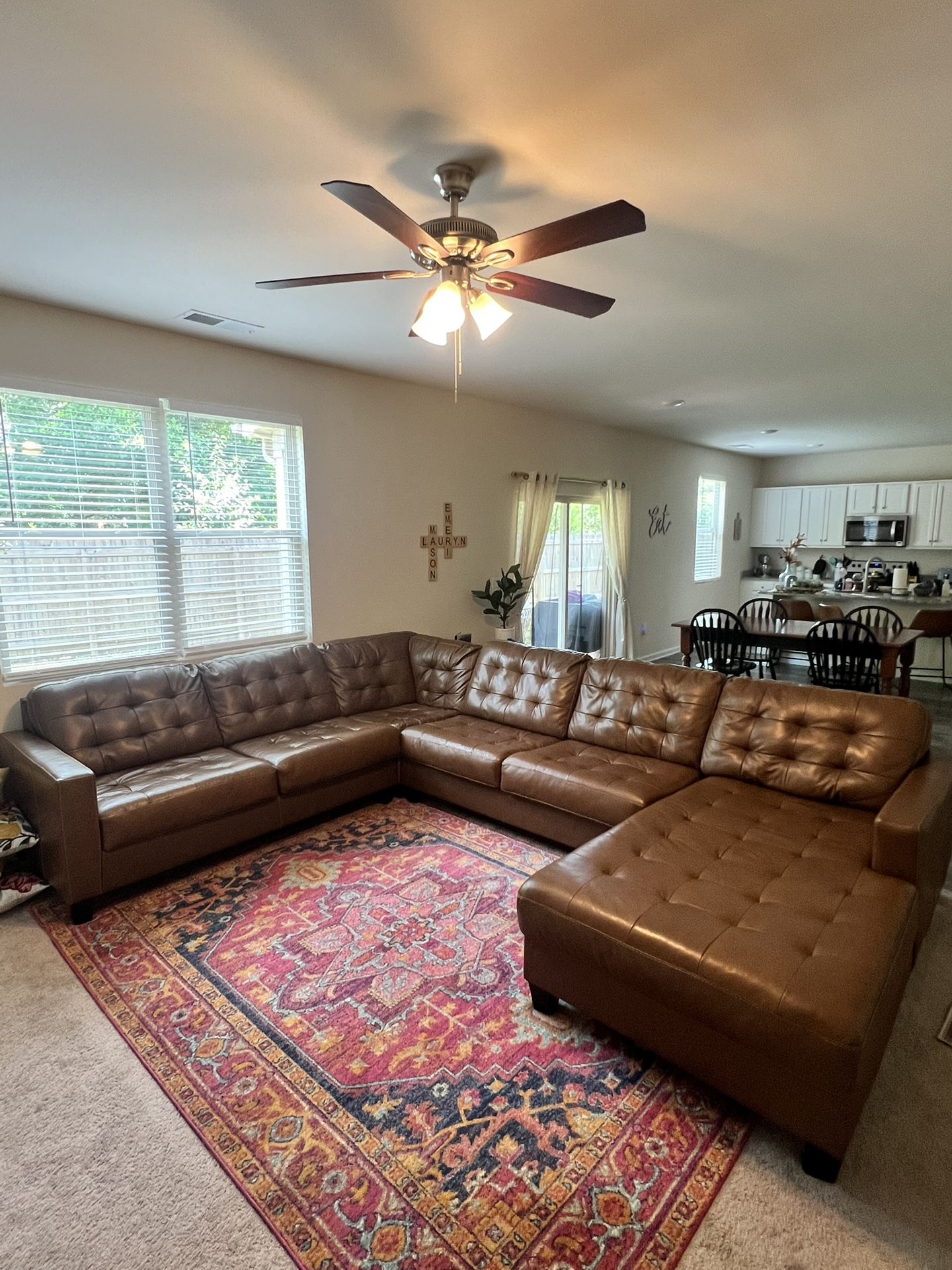 Modern Faux Leather 4-Piece Sectional Sofa