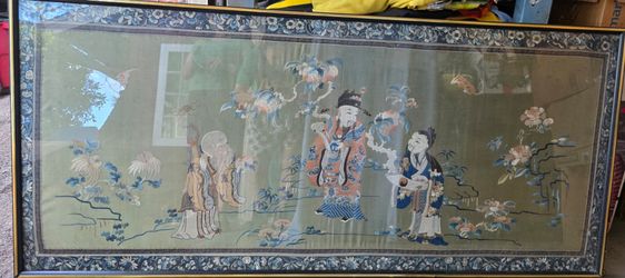 Massive Chinese
 Silk embroidery framed