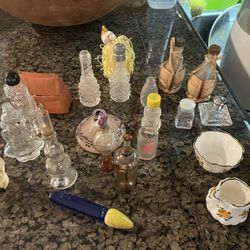 Vintage Collectibles, Perfume Bottles, Glass Salt And Pepper Shakers