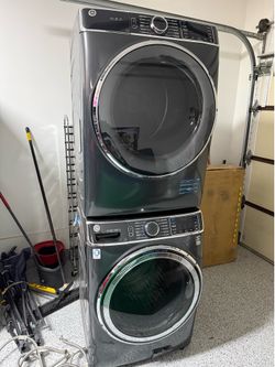 GE front load stackable washer and dryer (gas)