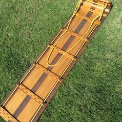 Vintage Rare 6’ Lund Wooden Toboggan – Rustic Cabin Décor