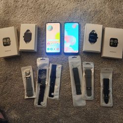 2 New Samsung A11 PHONES AND 2 WATCHES 