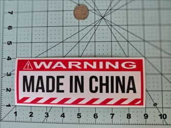 Warning Made In China Funny Prank Meme Joke Waterproof Vinyl Sticker