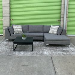 *Free Delivery* Gray Modern Custom Made Sectional Couch Sofa