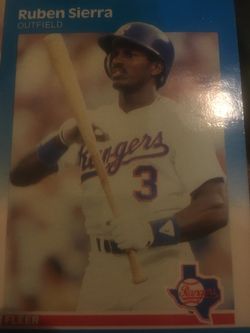 Baseball cards Ruben Sierra rookie 138 Rangers