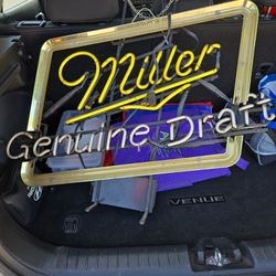 Vintage  Miller  Genulune Draft Beer Neon Sign
