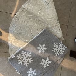 Christmas Tree Skirt And Table Runner