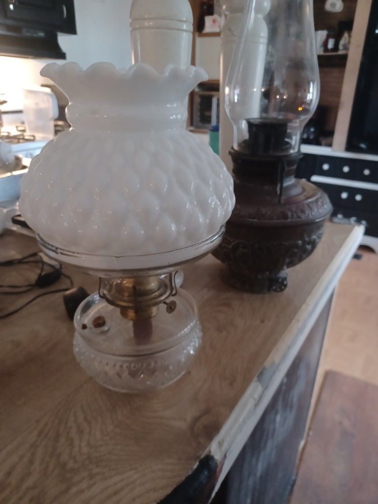 Antique Hurricane Lamps.