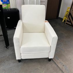 Cream Push Back Recliner Chair
