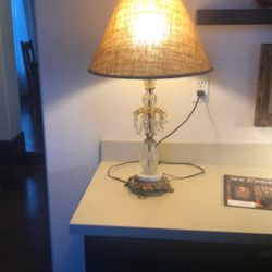 Antique Crystal Marble Lamp