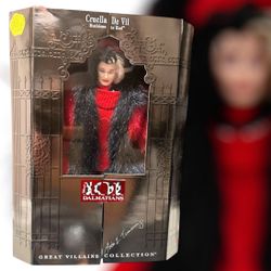 Barbie Cruella De Vil Ruthless in Red Doll 101 Dalmatians 1997 Mattel - Vintage