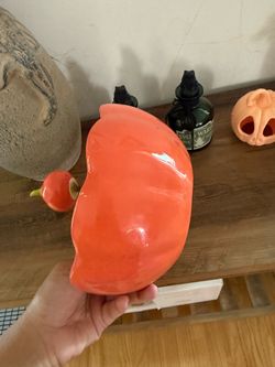 Orange Ceramic Pumpkin Bowl