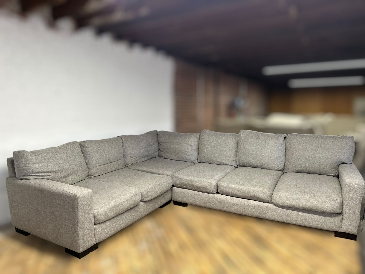 Free Delivery-Oversize gray L shape sectional sofa couch