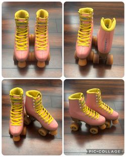 Impala Roller Skates Pink And Yellow Women’s size 6, UK Size 4, European Woman size 37
