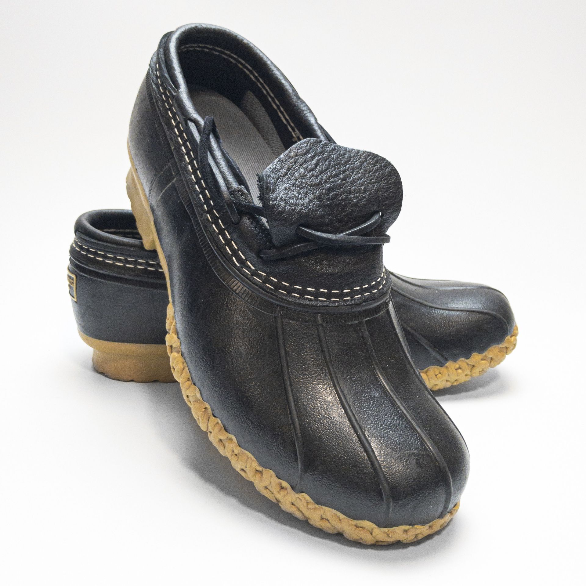 Women's LL Bean Boots Rubber Moc Boots Low Top Waterproof Outdoor Sz 10 Black