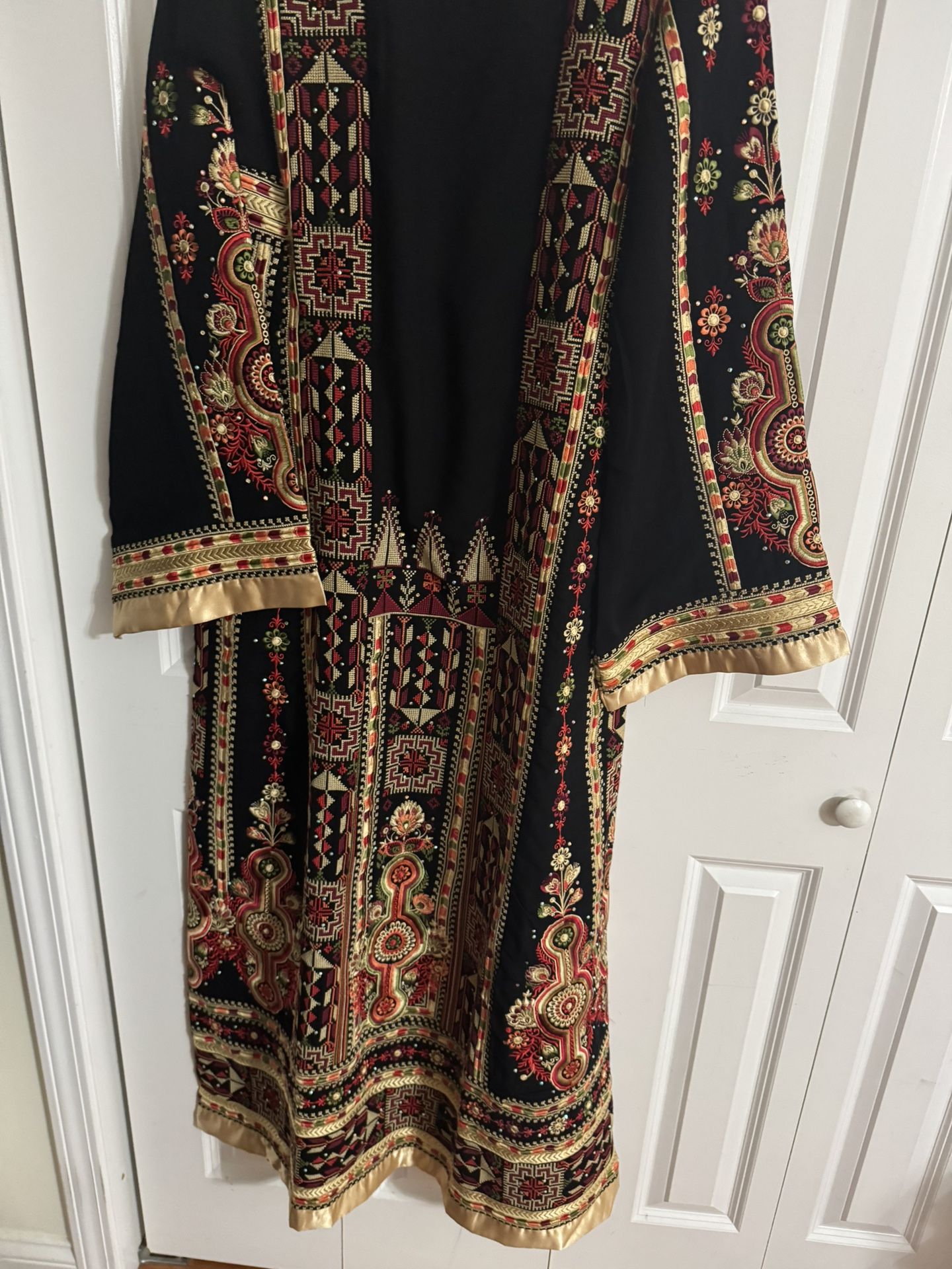 Thoub New Gold Color Trim M Size  Palestinian Dress