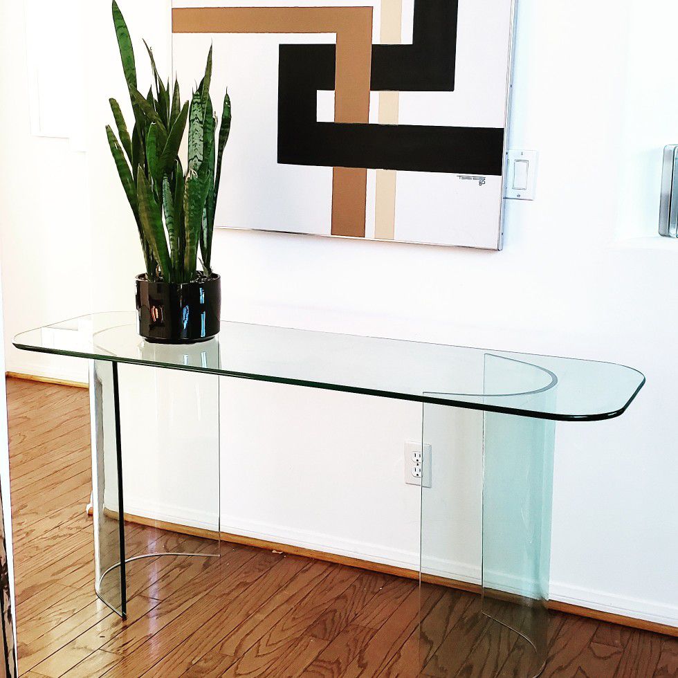 Vintage glass console table