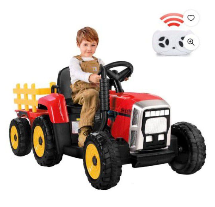 Tractor With Parent Control 12V  Kids Electric Tractor Bluetooth Music & USB 