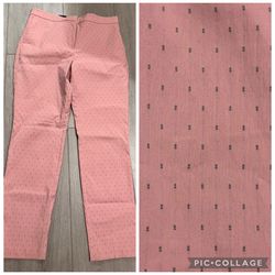 Zara size L pink pants with small dark polka  dots with pockets