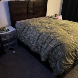 Wooden Queen Bed frame and Serta Mattress. OBO