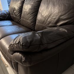 Luxury Brown Leather Style Couch