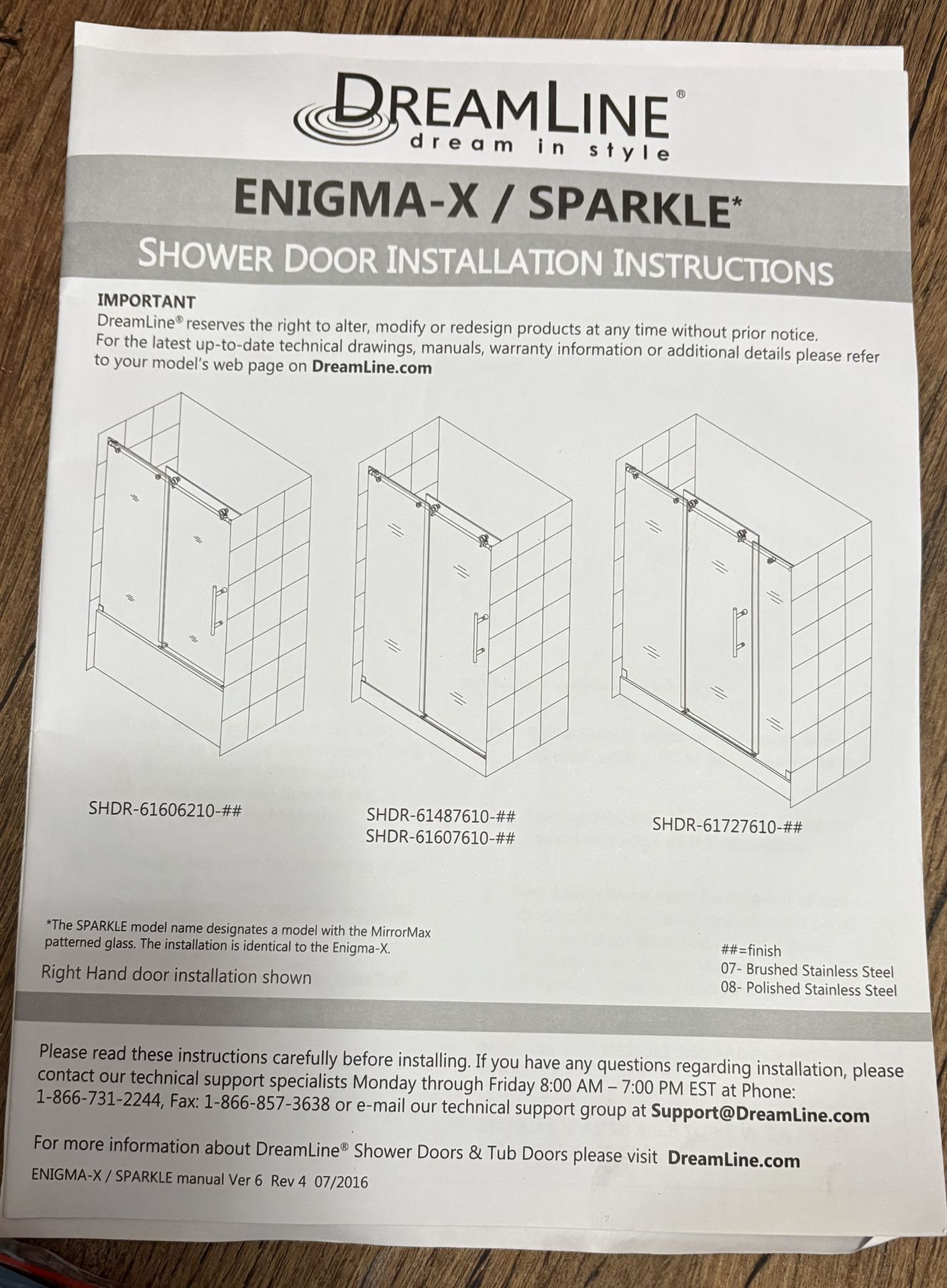 DreamLine Enigma-X / Sparkle Shower Door