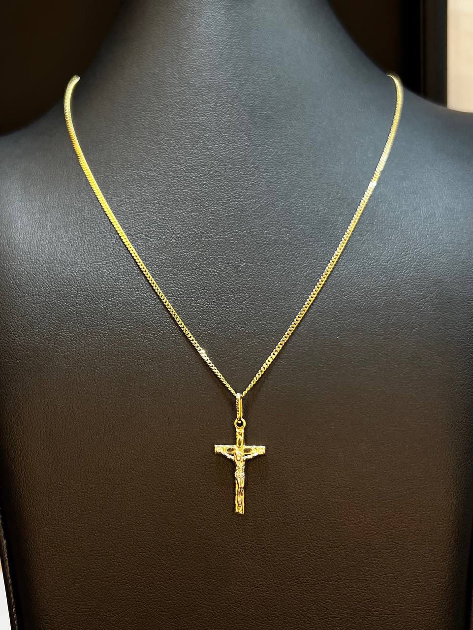 14k yellow gold chain with cross