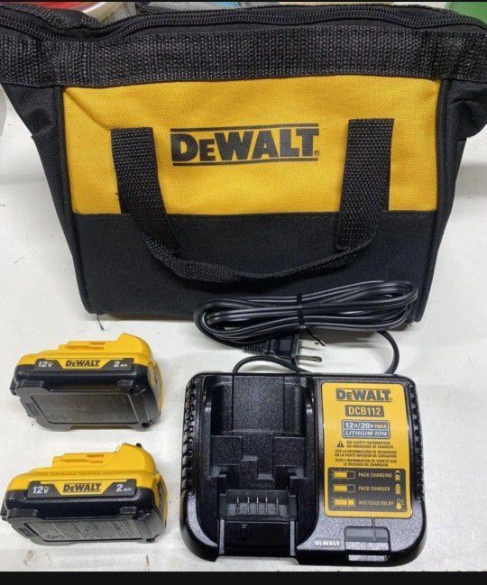 Dewalt 2 Pack DCB122 12 Volt Lithium 2 amp Charger/Bag