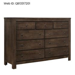 Ashton Hills 9-Drawer Dresser in Ash Brown