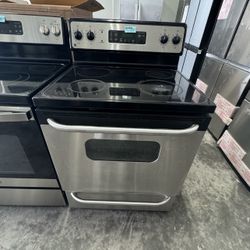 Ge Electric Stove Glass Top Stainless Steel 