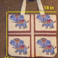 Lucky Elephant Cotton Bag