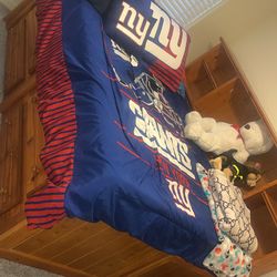 Full size wood bed with storage