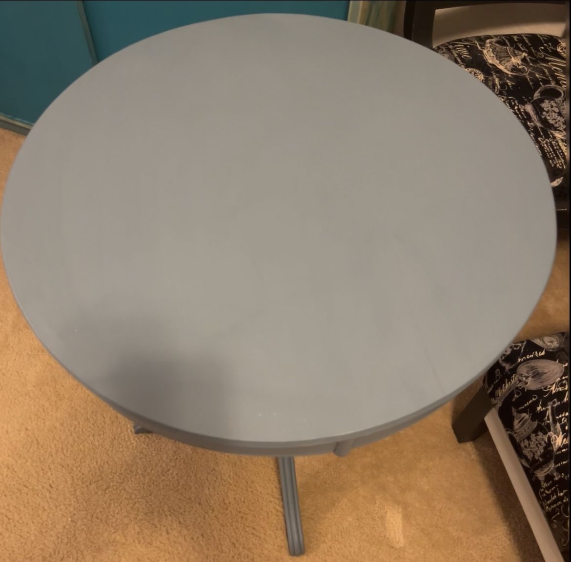 Chalk Blue Table 29" tall and 2'x2' on top