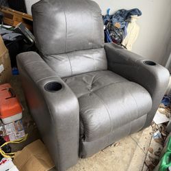 2 MATCHING MOVIE THEATER RECLINERS-ONE ARM IS A LITTLE LOOSE