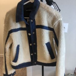 Calvin Klein Fur/Denim Jacket