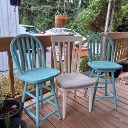 2 Swivel bar stool and 1 regular chair