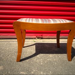 Maple bench with striped cushion seat