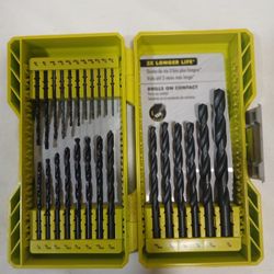 RYOBI 25 DRILL BIT SET FROM 3/8"-1/16"